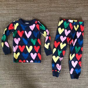 Hanna Andersson Kids Valentine's Day Heart Pajamas 2-piece Set 3T
